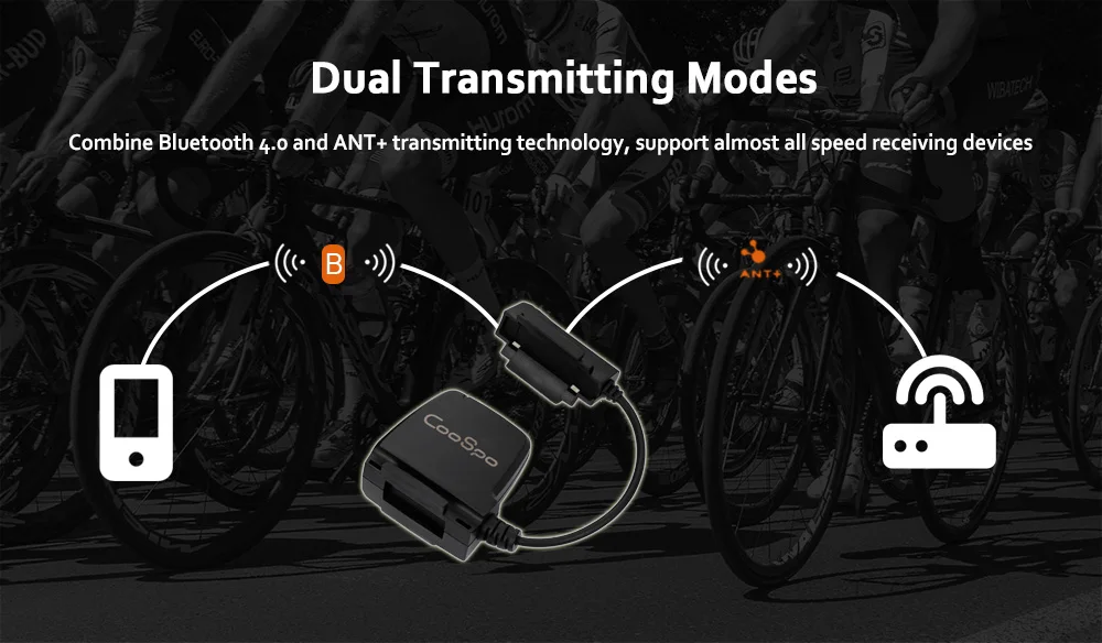 CooSpo Bluetooth/ANT+ велосипедный датчик скорости Каденции беспроводной MTB велосипедный компьютер водонепроницаемый велосипедный измеритель скорости ABS Аксессуары для велосипеда