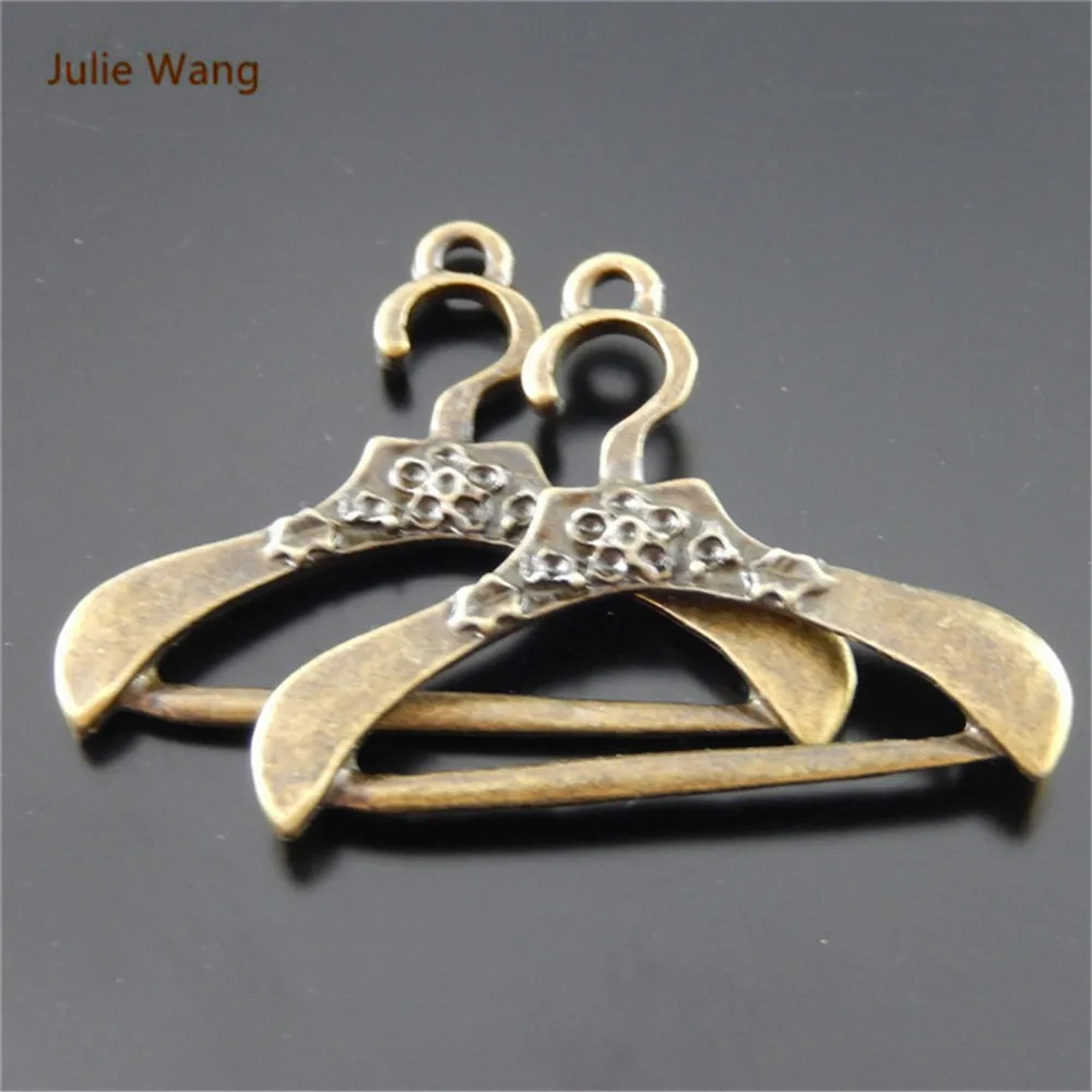 Julie Wang 10 шт. Ретро Бронзовая вешалка для одежды из металлического сплава форма