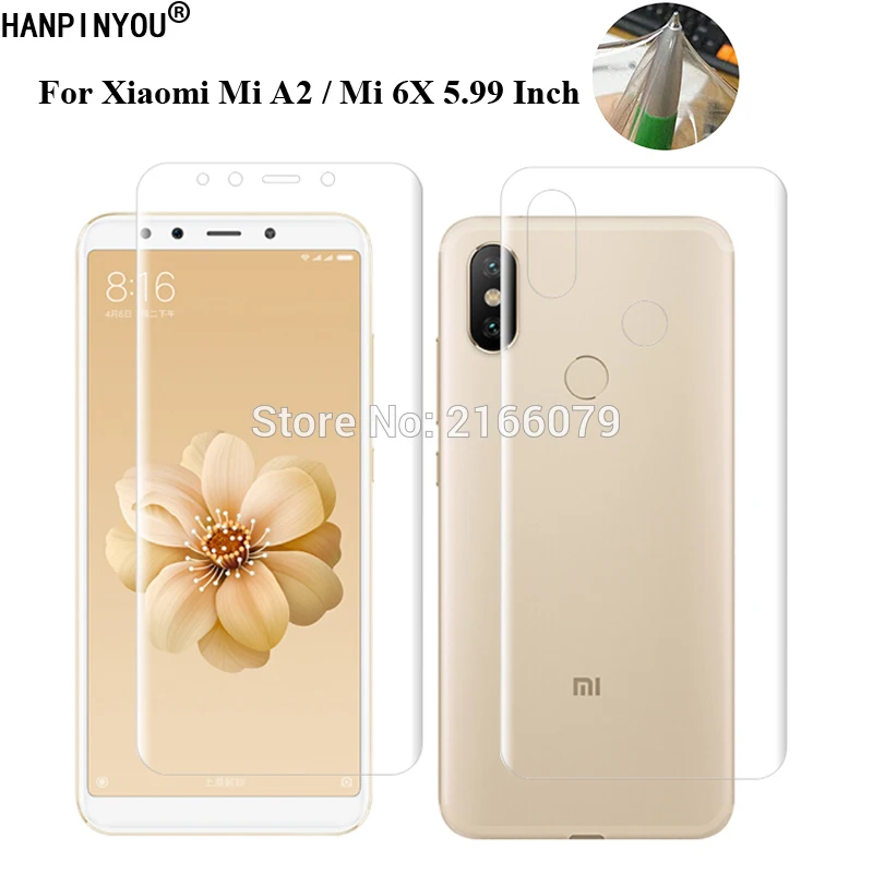 

Мягкая ТПУ Защитная пленка для Xiaomi Mi A2 / Mi 6X 5,99 дюйма, передняя и задняя полная защита экрана, прозрачная защитная пленка + инструменты для очи...