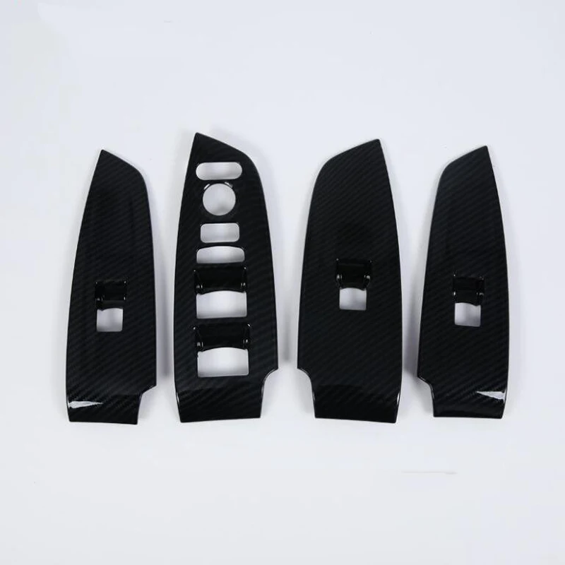 

4 шт., углеродное волокно ABS, хром, автомобильная дверь, окно, Лифт, стекло, переключатель, кнопки, крышка, литье для Honda Accord 2018, автомобильный Ст...