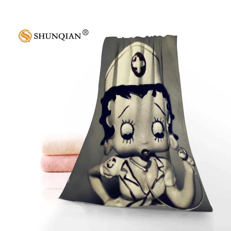 Новые Пользовательские Betty Boop полотенце с напечатанным хлопковым лицом/банные полотенца из микрофибры ткани для детей, мужчин и женщин полотенце для душа s - Цвет: Towel