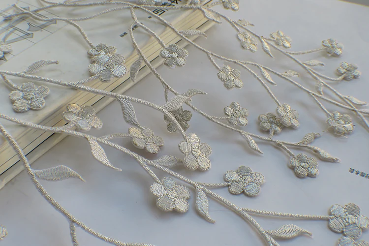 Кружевные нашивки с вышивкой в виде листьев аппликация венецианском стиле для