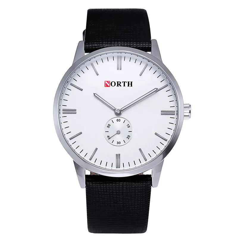 Элитный бренд north часы для мужчин кожа best водостойкий Relogio Masculino Montre Homme синий