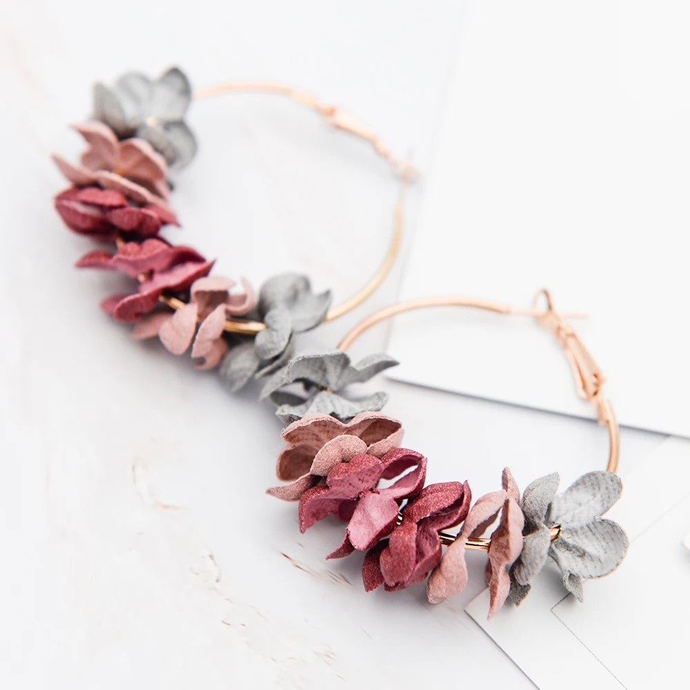 Модная элегантная ткань цветок висячие серьги для женщин Bijoux Sweety Красочные