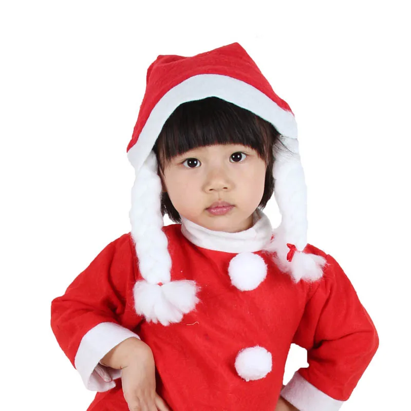 1 шт. косички Рождественская шляпа Санта Клаус рождественские украшения реквизит