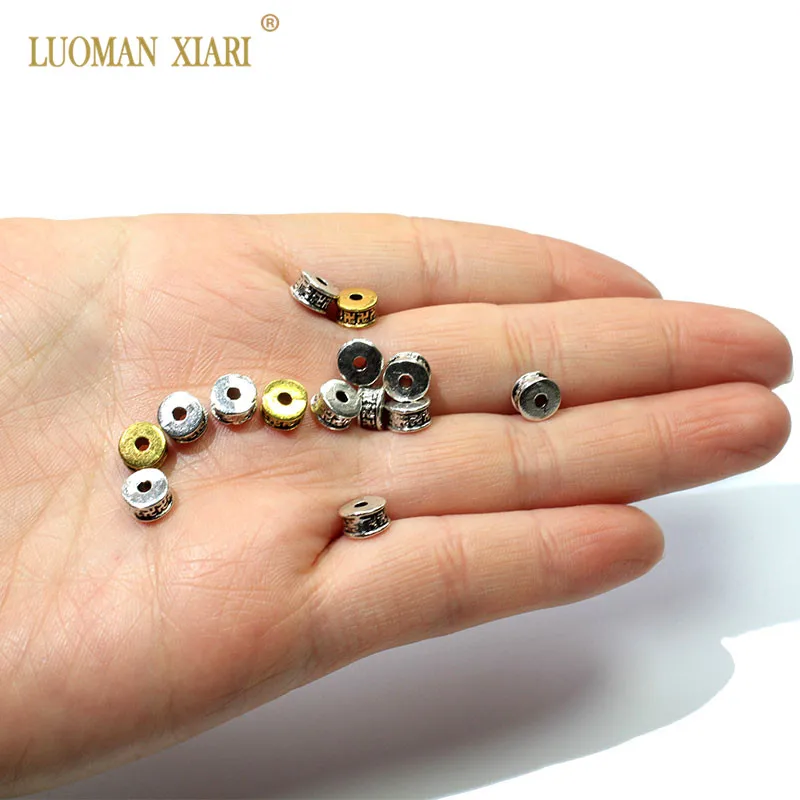 Wholesale 20/50 pcs Lot Vintage Golden Silvery Alloy Beads Buddha Wheels Charms DIY For Jewelry Making Bracelet 6 mm | Украшения и