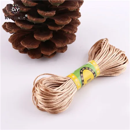 rope gold Let's Make 20 м 1 шт. атласные шнуры 1 мм DIY нейлоновая струнная веревка комплект и результаты Детские Силиконовые Прорезыватели для зубов ожерелье бусы ребенок Teet - Цвет: rope gold