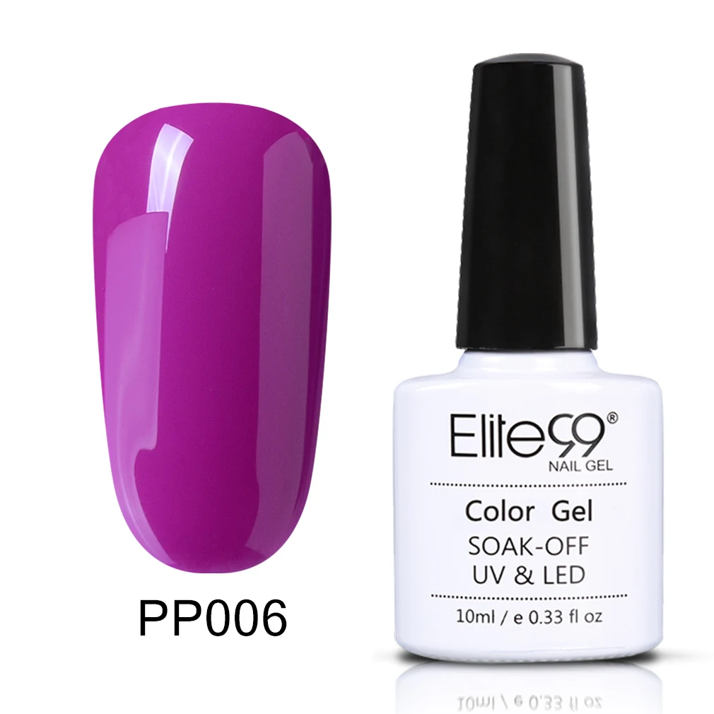 PP006 Elite99 10 мл фиолетовый серия лак Полупостоянный гель для ногтей эмаль лак для ногтей гель лак замочить от DIY основа верхнее покрытие УФ светодиодный гель - Цвет: PP006