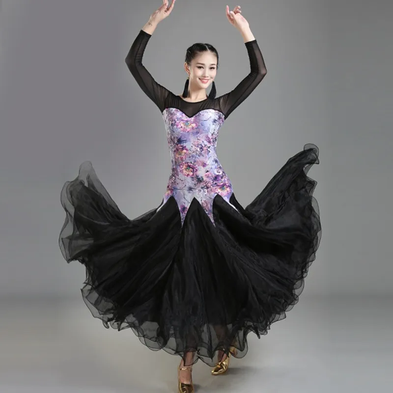 Длинное платье для бальной комнаты стандартные танцевальные платья вальса танго