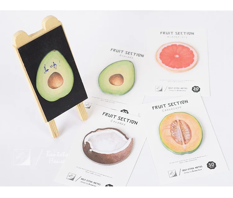 

36 pcs/Lot Fruit stick note 30 sheets post deco memo paper Cantelope Avocado Coconut Stationery Office School supplies 6418