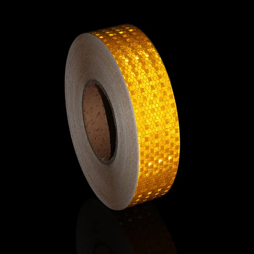 shiny stars yellow 50 м светоотражающая лента, для мотоциклов безопасности Предупреждение Светоотражающая клейкая лента Применение на прицеп для легковых автомобилей самоклеящаяся плёнка из ПЭТ Стикеры велосипед - Цвет: shiny stars yellow