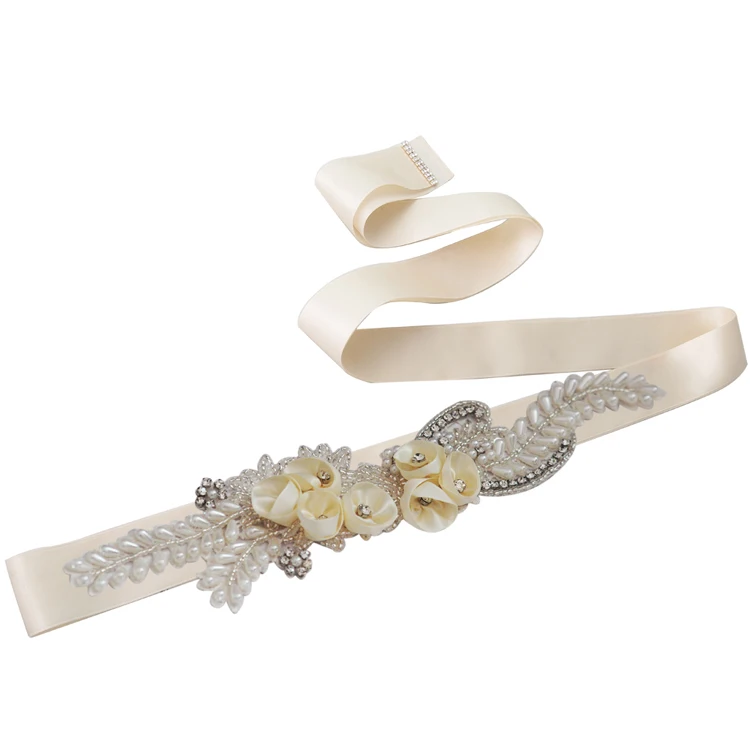 5pcs/lot Hot Sell Sash Bridal Beaded Belt With Petite Flowers Wedding Applique Women Waistband Girls Headband | Свадьбы и торжества