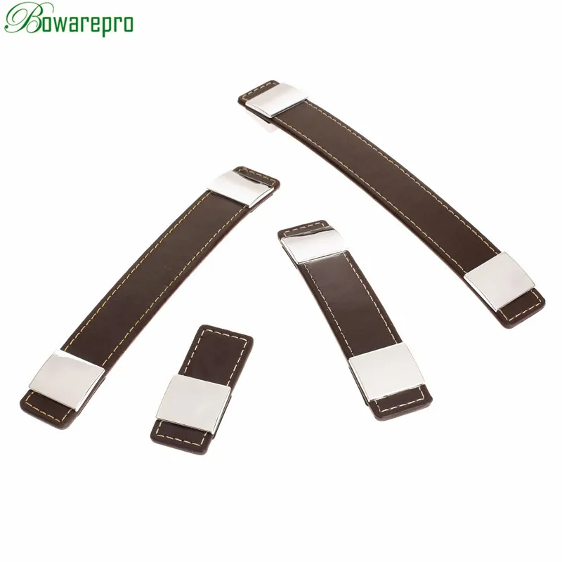 

Hot Brown Handle Single Hole Leather Door Handles Cabinet Cupboard Drawer Pull Knobs Furniture Kitchen Accessories 96/160/192mm
