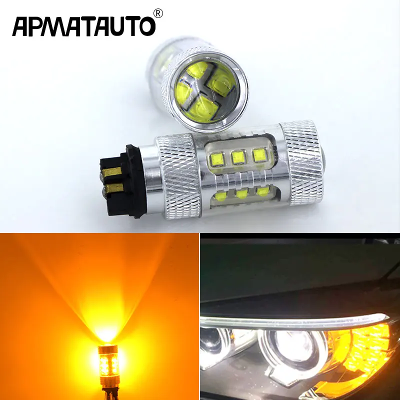 2x Белый Canbus PWY24W PW24W светодиодные лампы для Audi A3 A4 A5 Q3 VW MK7 Golf CC передние поворотные