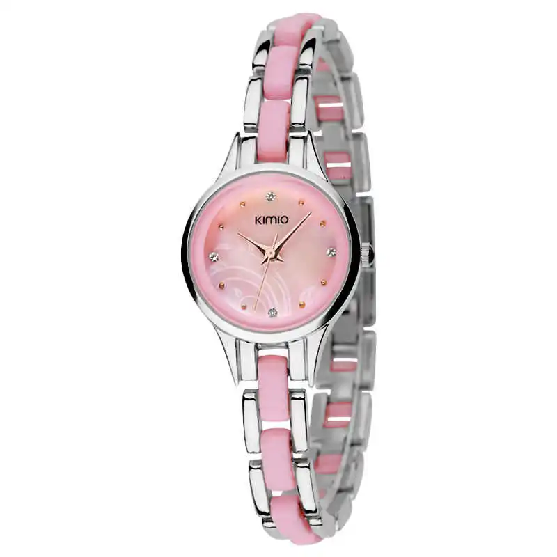 pink 2 watch Kimio брендовые роскошные женские наручные часы со стразами и кристаллами Модные женские аналоговые кварцевые часы Montre Femme женские часы - Цвет: pink 2 watch