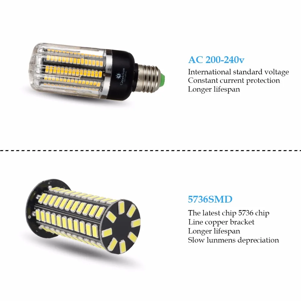 5736 SMD Светодиодная лампа кукурузы E14 E27 G9 GU10 3W 5W 7W 9W 12W 15W точечного света 220V