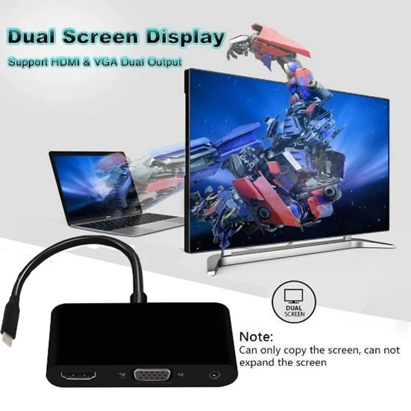 Адаптер USB C Type на HDMI 4K + 3 0 VGA конвертер адаптер для Samsung Galaxy S8/S9/MACBOOK | Электроника