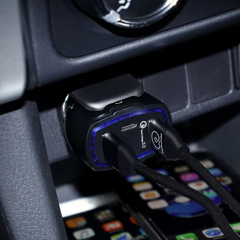 QC 3 0 Автомобиля Зарядное устройство Тип usb-C гнездо прикуривателя адаптер Dual USB