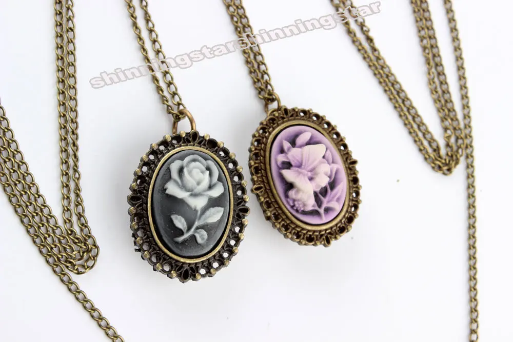 Женские часы с подвеской белые бронзовые карманные в стиле ретро белыми розами и