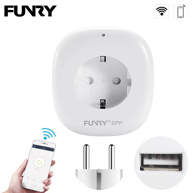 FUNRY Wifi розетка Смарт ЕС USB порт разъем питания 220 В 10A беспроводной телефон приложение управление для умного дома IOS Android
