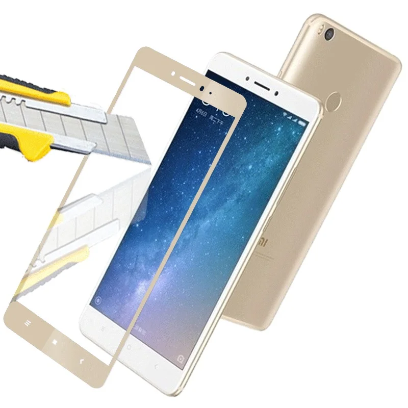 Полный охват экрана для XIAOMI MAX 2 ударопрочный закаленное стекло экран протекторы