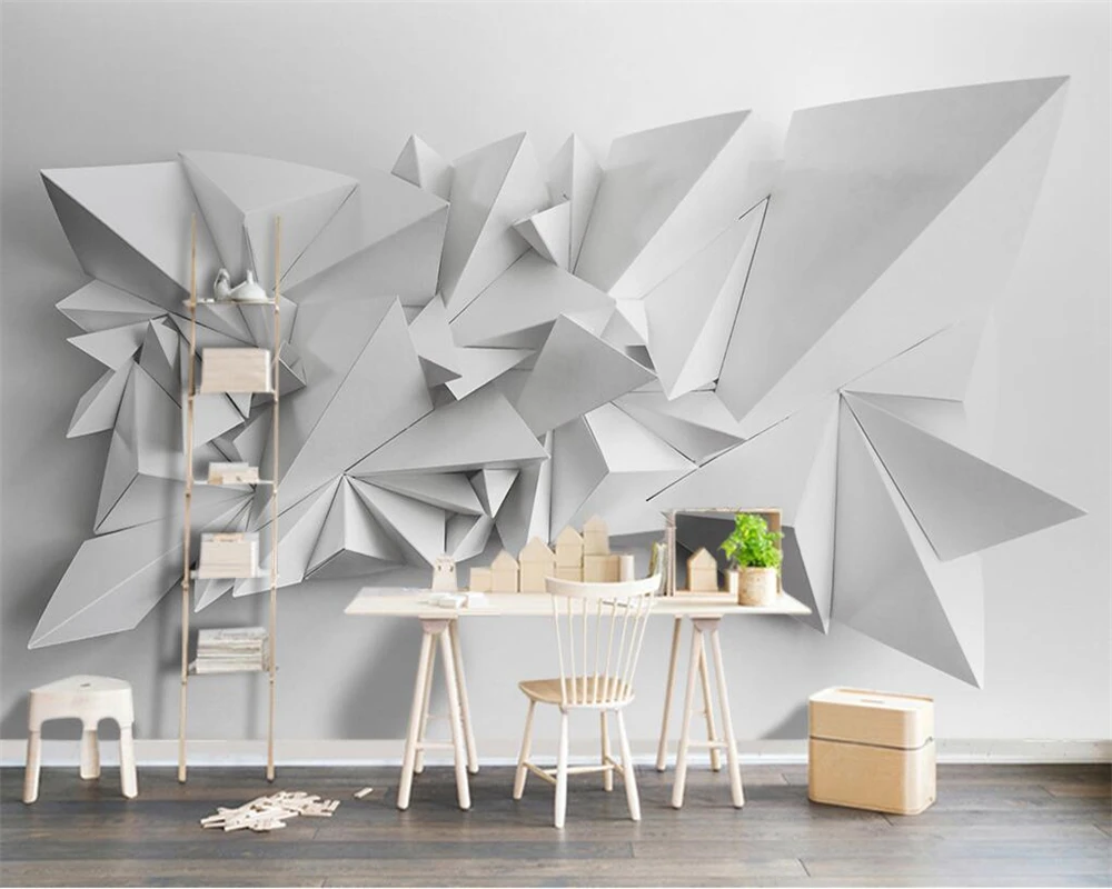 3D фотообои Beibehang современный простой домашний декор треугольные фоновые обои для