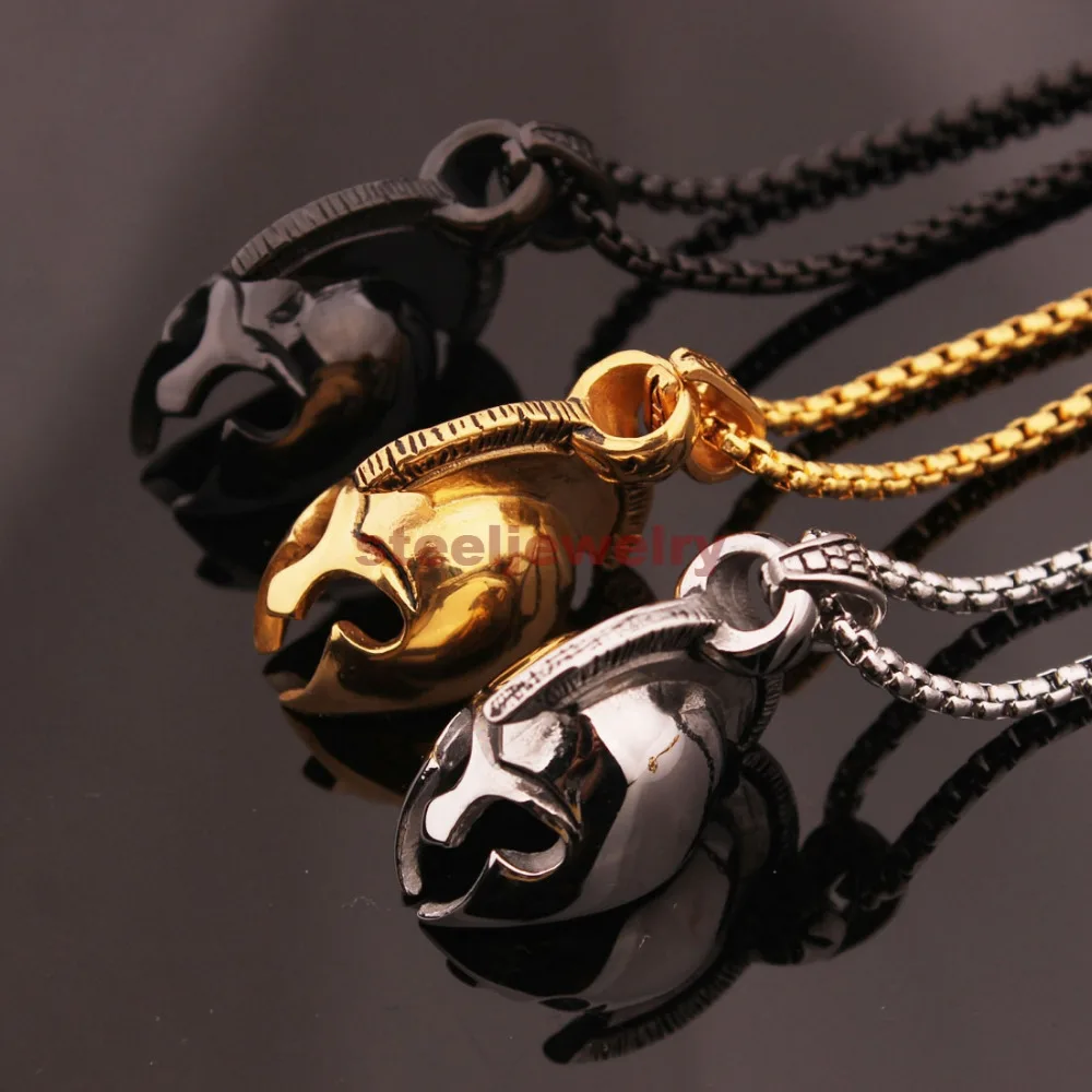Мужское винтажное ожерелье из нержавеющей стали Серебряное/золотое/черное в