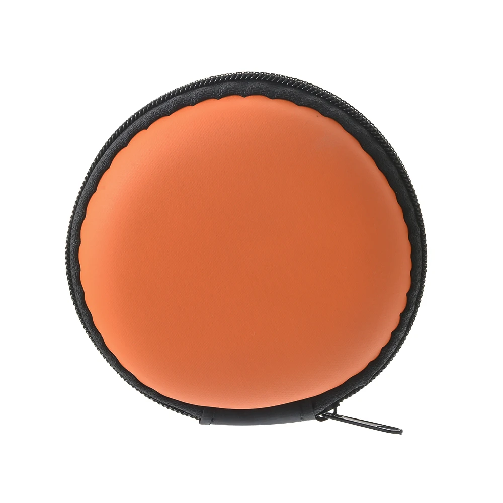 orange 8.3x3.5cm Junejour мини коробка для хранения наушников простые круглые брелки для хранения монет Дата-кабель USB кабели карманный органайзер для хранения - Цвет: orange 8.3x3.5cm