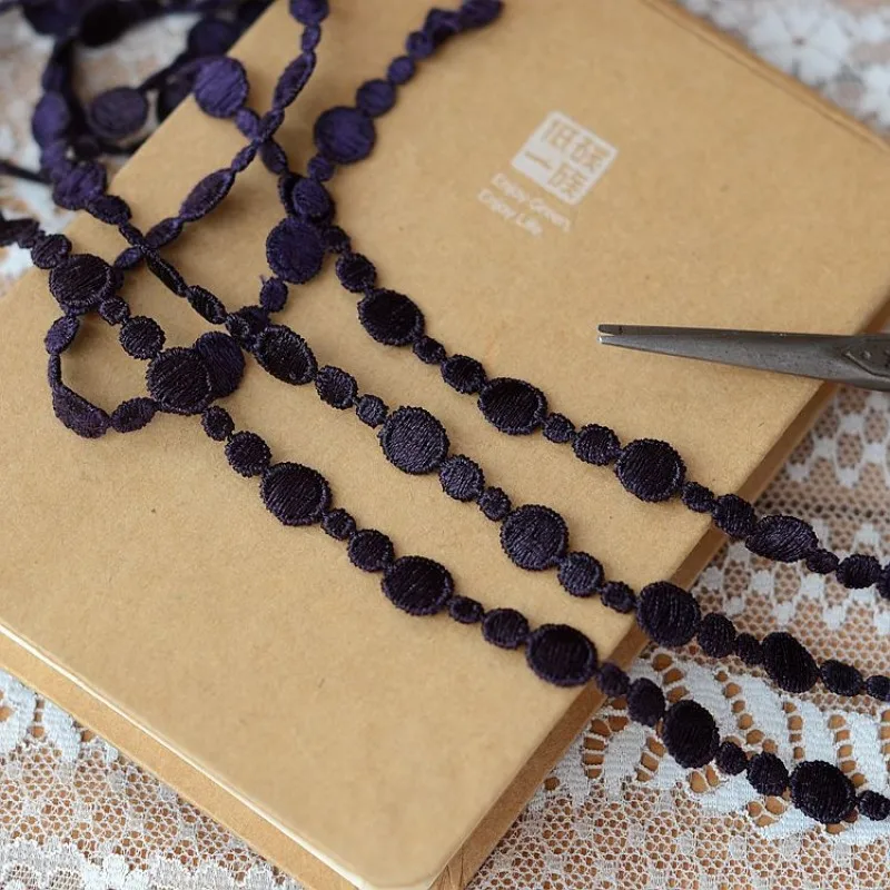 Аксессуары для кружева темно-фиолетовые водорастворимые маленькие ширина 0 7 см