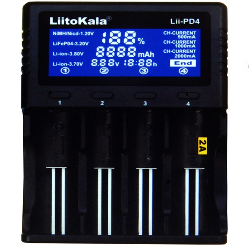 1 шт. liitokala швартовка-pd4 ЖК-дисплей 3 7 в 18650 21700 батарея + inr18650 4 3400 мАч литий-ионные