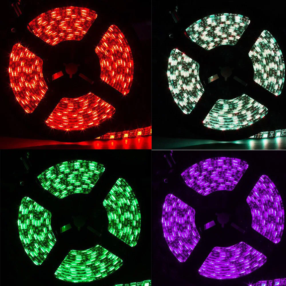 5050 Светодиодная лента DC12V 60Led/M черная печатная плата 5 м/рулон 300 светодиодов