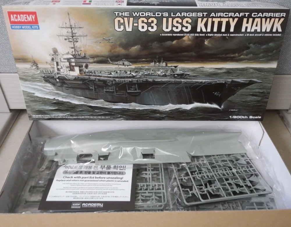 Академия 1/800 Масштаб 14210 USS. Kitty Hawk CV-63 Авианосец Пластиковая Модель Комплект