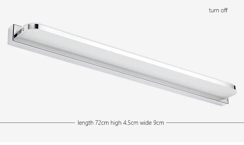 Больше Зеркало LED свет 25 см~ 112 см AC90-260V современные косметические акриловые настенный светильник Ванная комната Освещение Водонепроницаемый