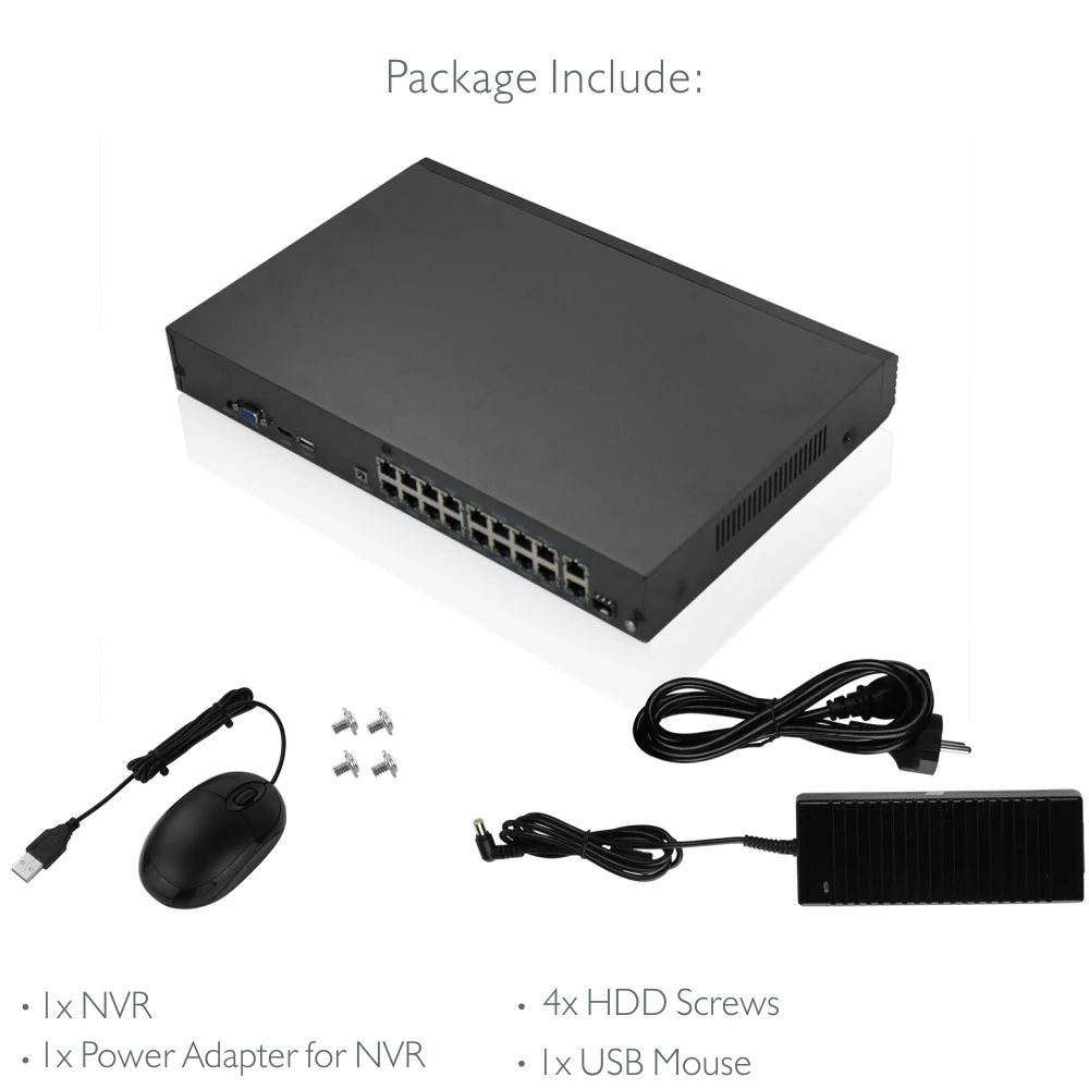 Doerguin 16CH 5MP/4MP PoE NVR Smartviewer поддержка H.265 IP-камер совместимых с 1x10 ТБ HDD протокол Onvif RTSP