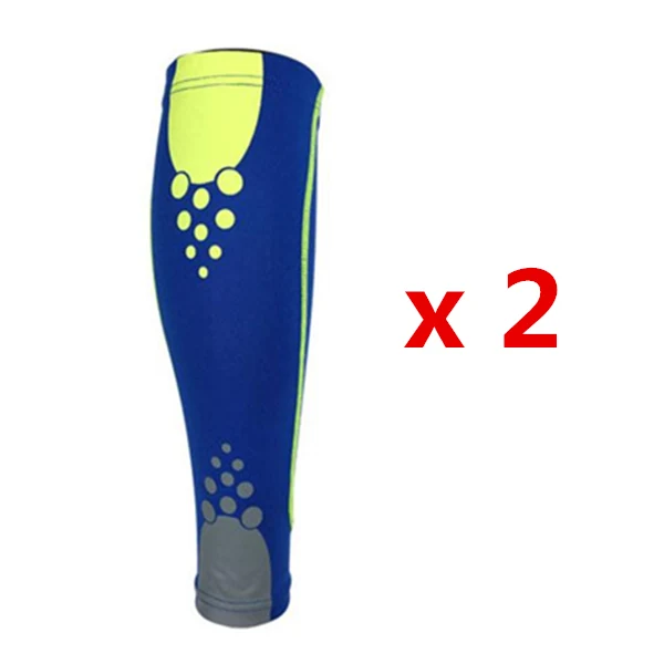 1 pair Blue Компрессионные гетры для ног для женщин и мужчин, защита голени для баскетбола, бега, велоспорта, тренажерного зала, фитнеса, икры, УФ-защита, Молодежные наколенники - Цвет: 1 pair Blue