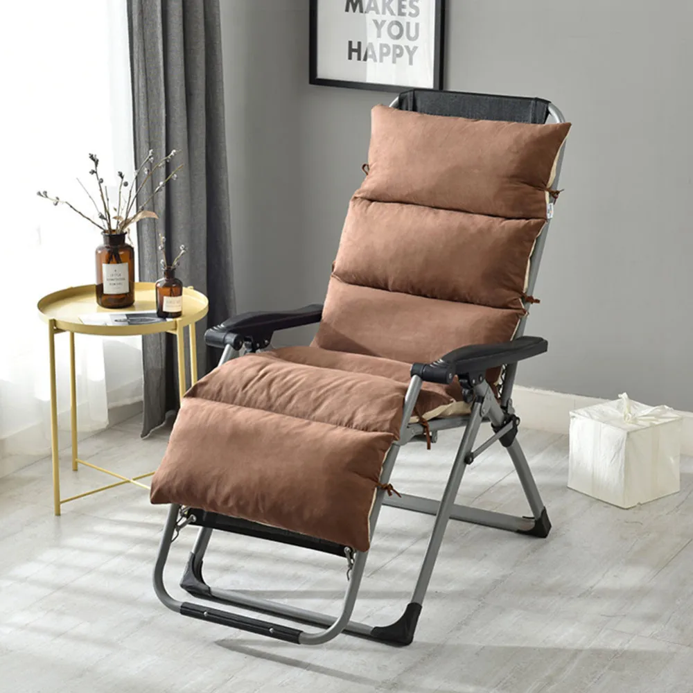 Solid Universal Recliner Rocking Chair Cushion Removable Soft Back Cushion Chair Decor Recliner Pads Mat Tatami Seat Cushion - Цвет: Coffee