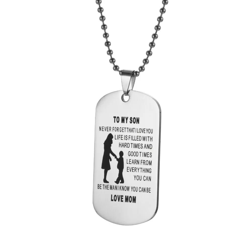 Ожерелье с кулоном в виде матери и сына из нержавеющей стали|dog tag|nameplate necklacependant
