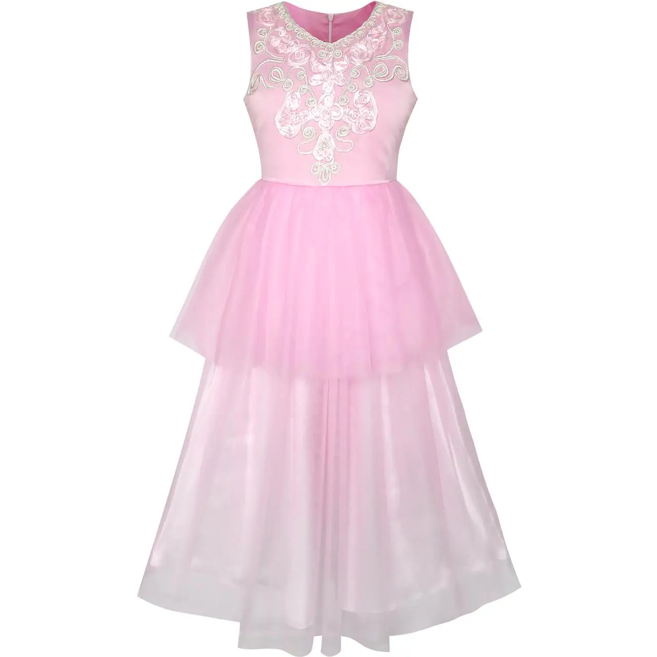 Sunny Fashion платья для девочек платье Цветок Девушка Платье Розовый На танцах Мяч