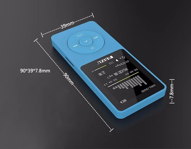 MP3-плееры ruizu x02 8 г/16 г с 1.8 дюймов Экран мини плеер может играть 100 часа с FM, электронная книга, часы, данные mp3