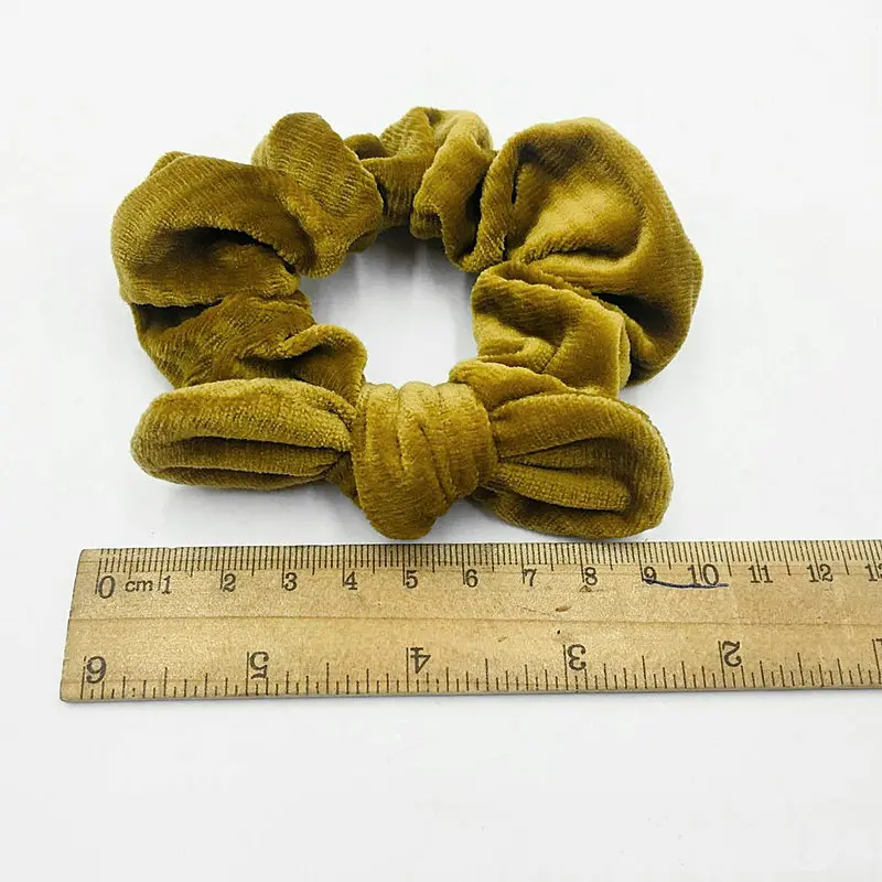 

2PCS Women Striped Velvet Scrunchies Ponytail Holder Knot Bow Elastic Hair Band Bunny Ear Coral Fleece Headwear Hair Accessories