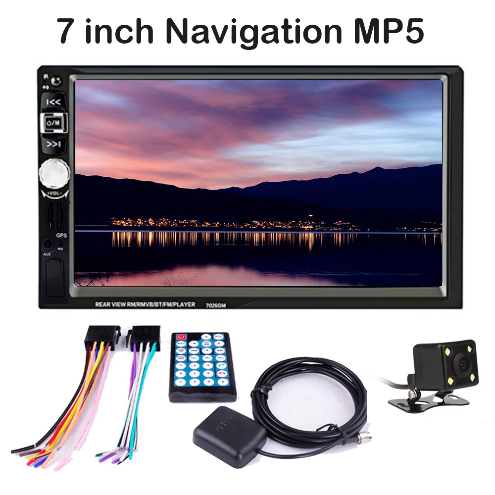 

2 Din 7 inch Car Radio 7026GM GPS Navigation With Rear View Camera/DVR Mirror Link Audio Stereo Bluetooth MP3/MP4/MP5 player