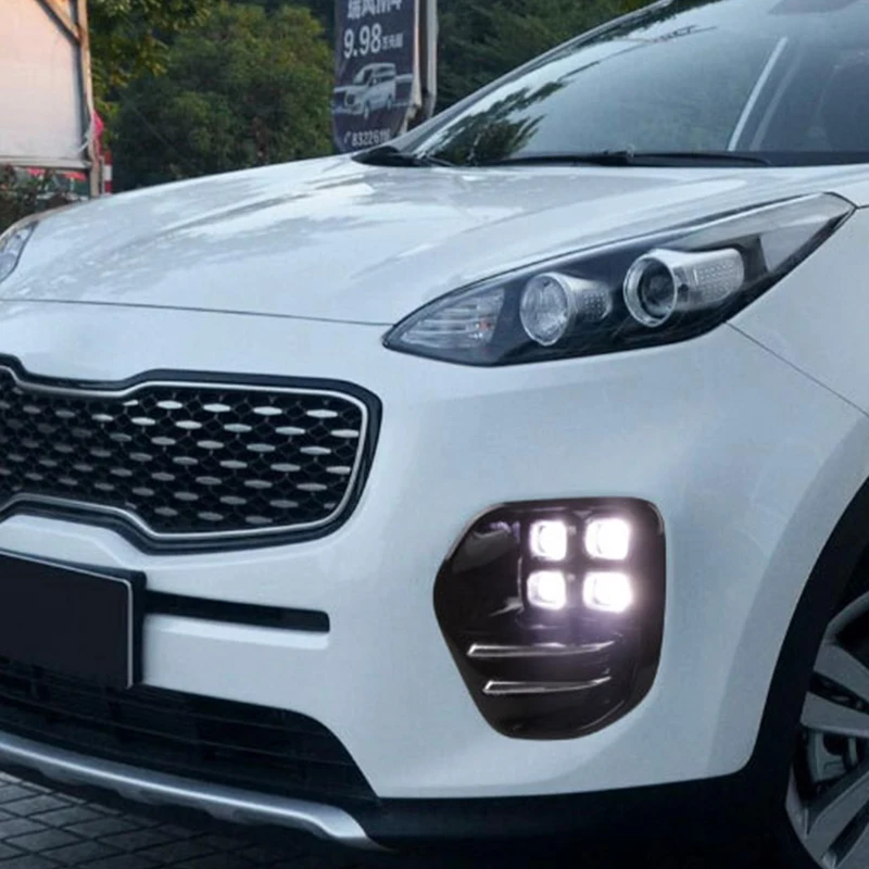 Hlxg 2 шт светодиодный противотуманный фонарь дневного света для KIA Sportage QL kx5 2016 2017