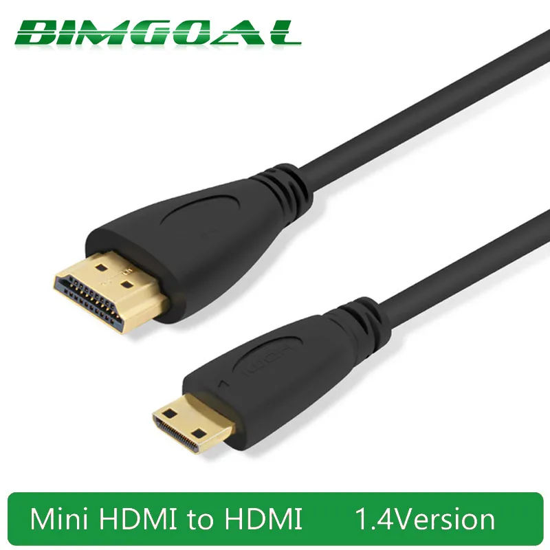 Высокоскоростной позолоченный штекер HDMI в MINI 1 м 5 2 3 Мужской кабель 4 Версия 1080p 3D
