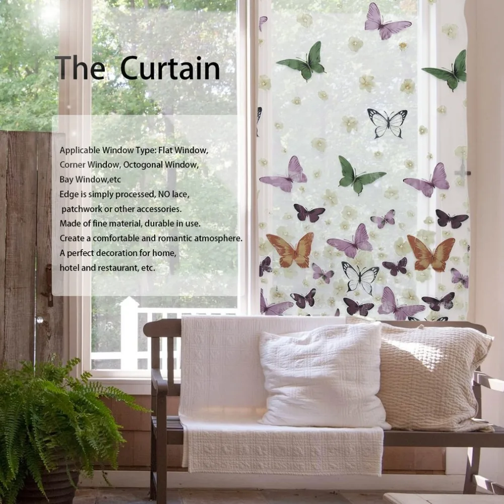 Шторы из вуали с бабочками разделитель занавески для окна драпированные панели