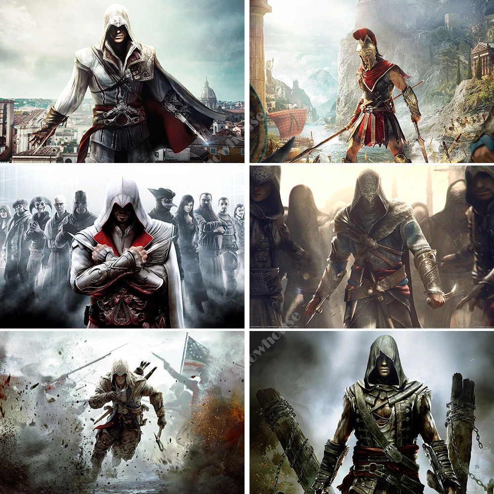 Assassins Creed Алмазная картина полностью квадратная 5D Сделай Сам игра постер полная