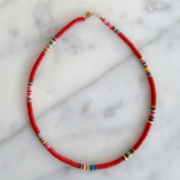 necklace 20 Богемский воротник vsco девушка lucite shell Чокеры Ожерелье bijoux femme переработанный диск Африканский виниловый бисер ожерелье для женщин HEISHI - Окраска металла: necklace 20