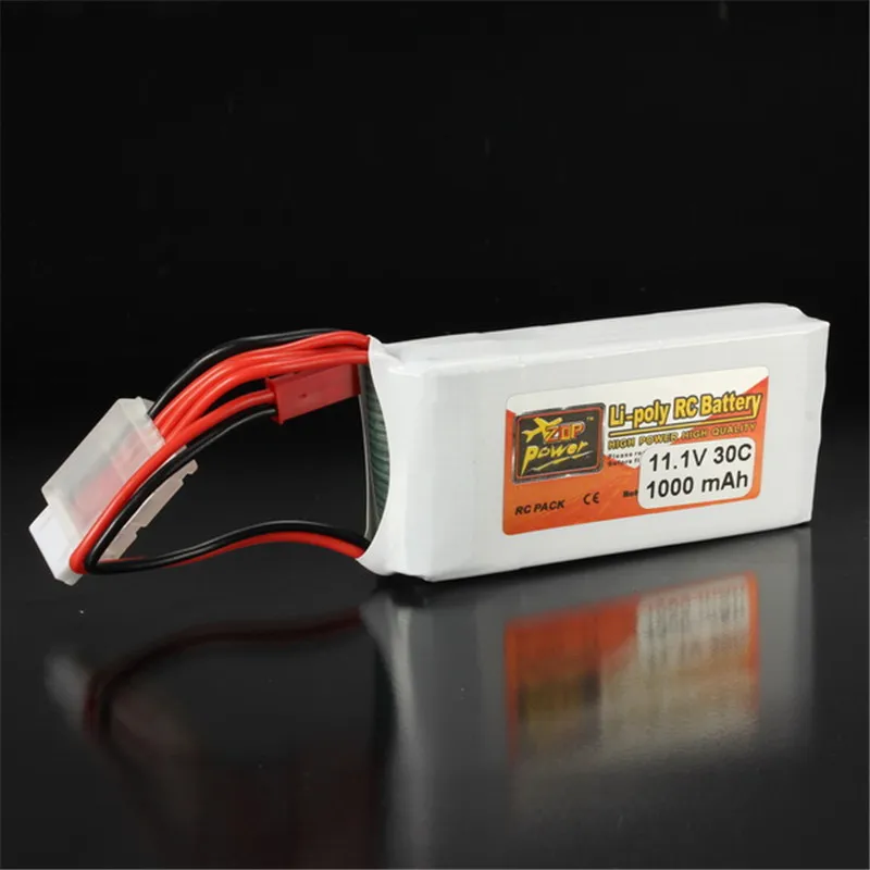 Оригинальная перезаряжаемая ZOP мощность 11,1 В 1000 мАч 3 S 30C Lipo батарея JST Plug