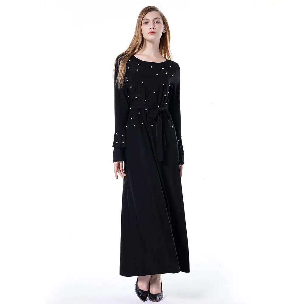 Женское мусульманское платье Кафтан Abaya турецкое хиджаб с бисером турецкая