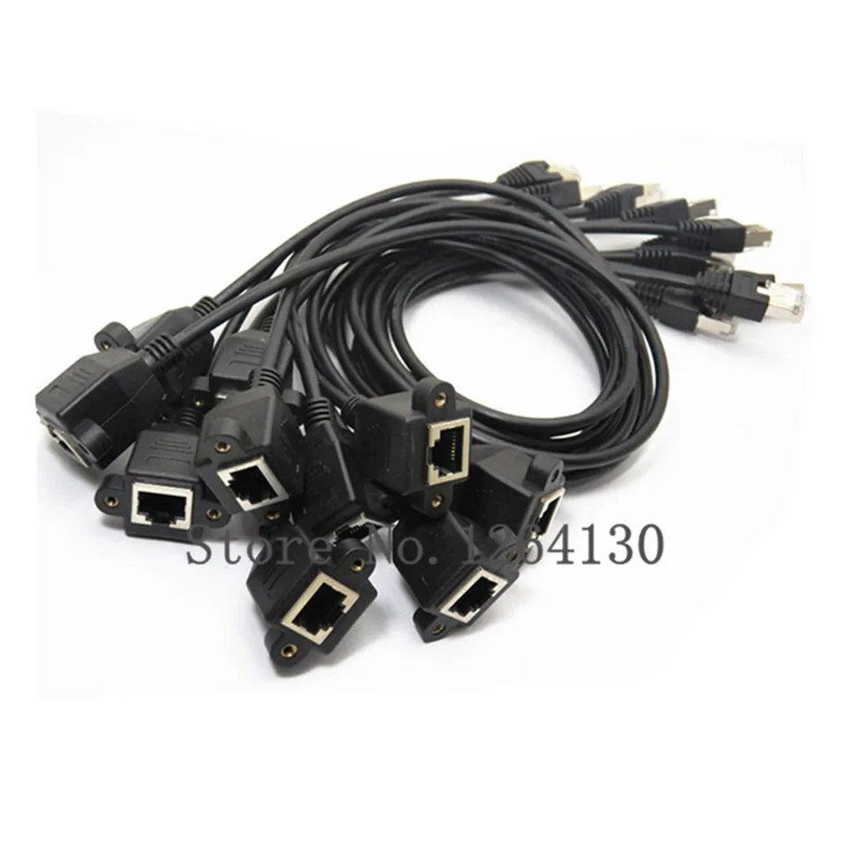 1 м винтовое крепление панели RJ45 Cat5 штекер гнездо Удлинительный кабель локальной
