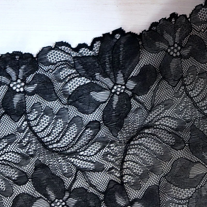 2 ярда эластичный кружевной пояс с черной цветочной отделкой для новобрачных